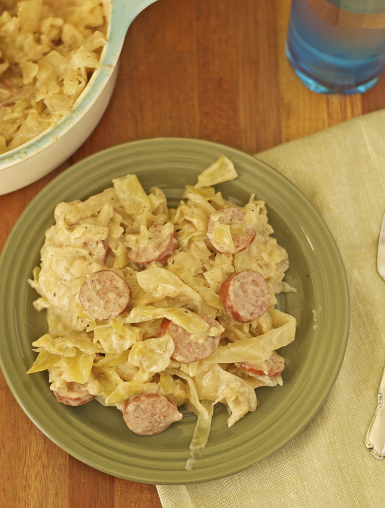 Creamy Cabbage and Kielbasa