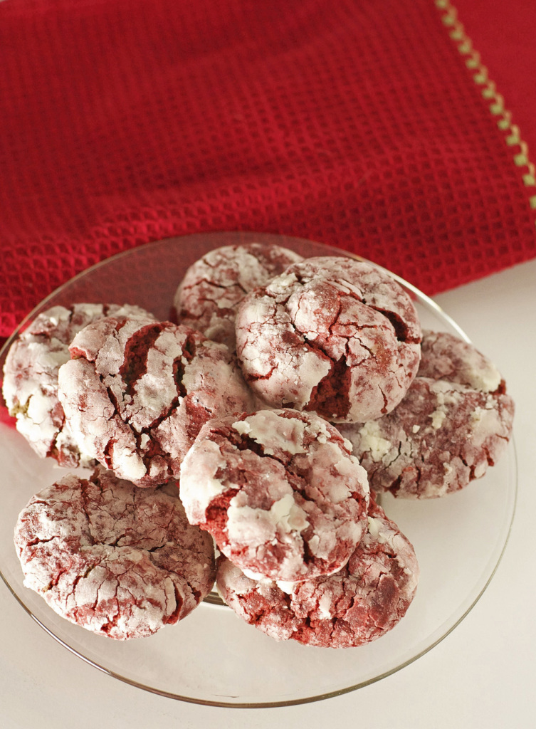 Gluten Free Red Velvet Crinkle Cookies