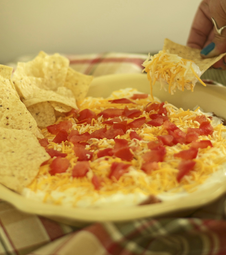 layered refried bean dip