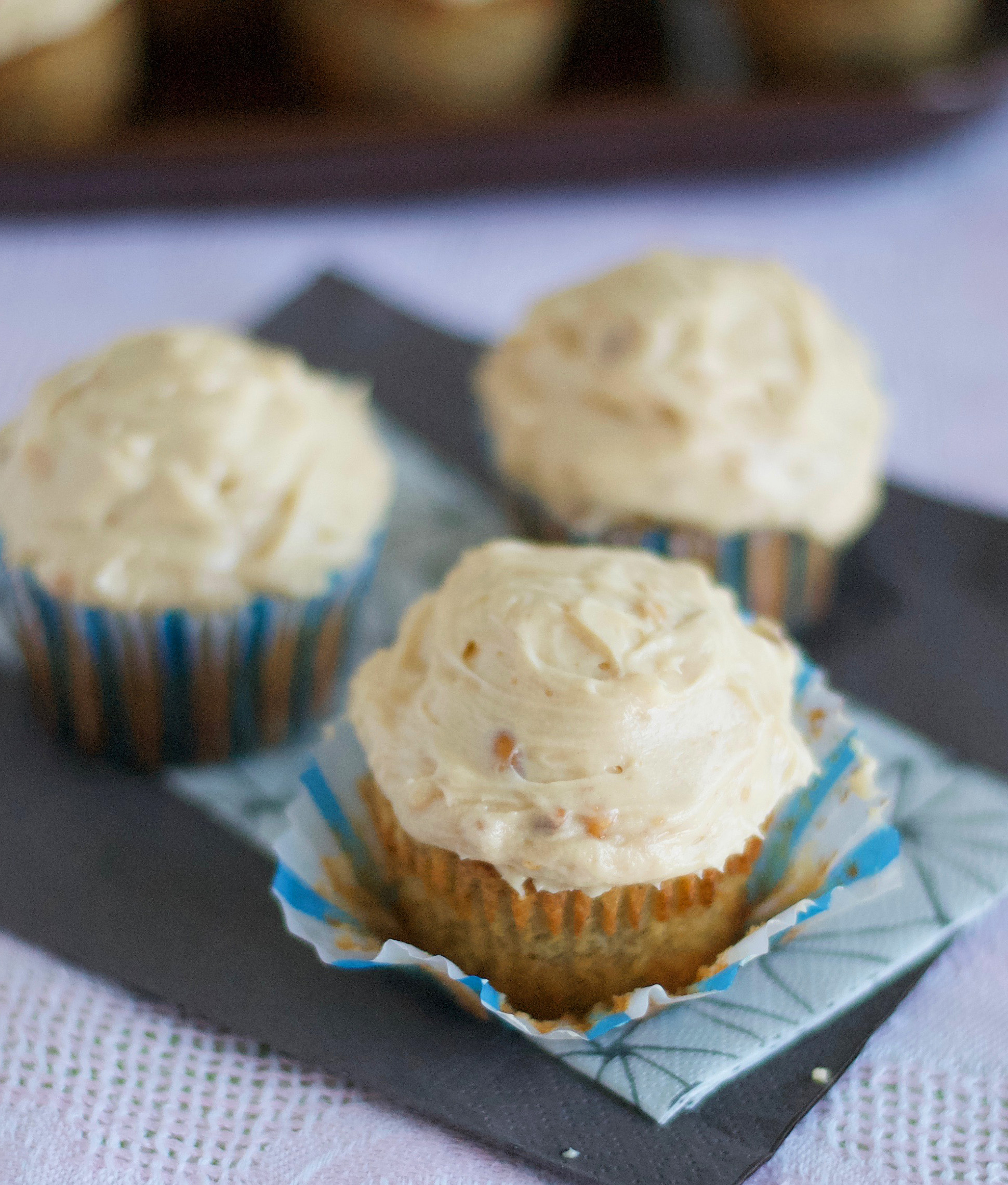 Banana Cupcake with Peanut Butter Frosting Gluten Free