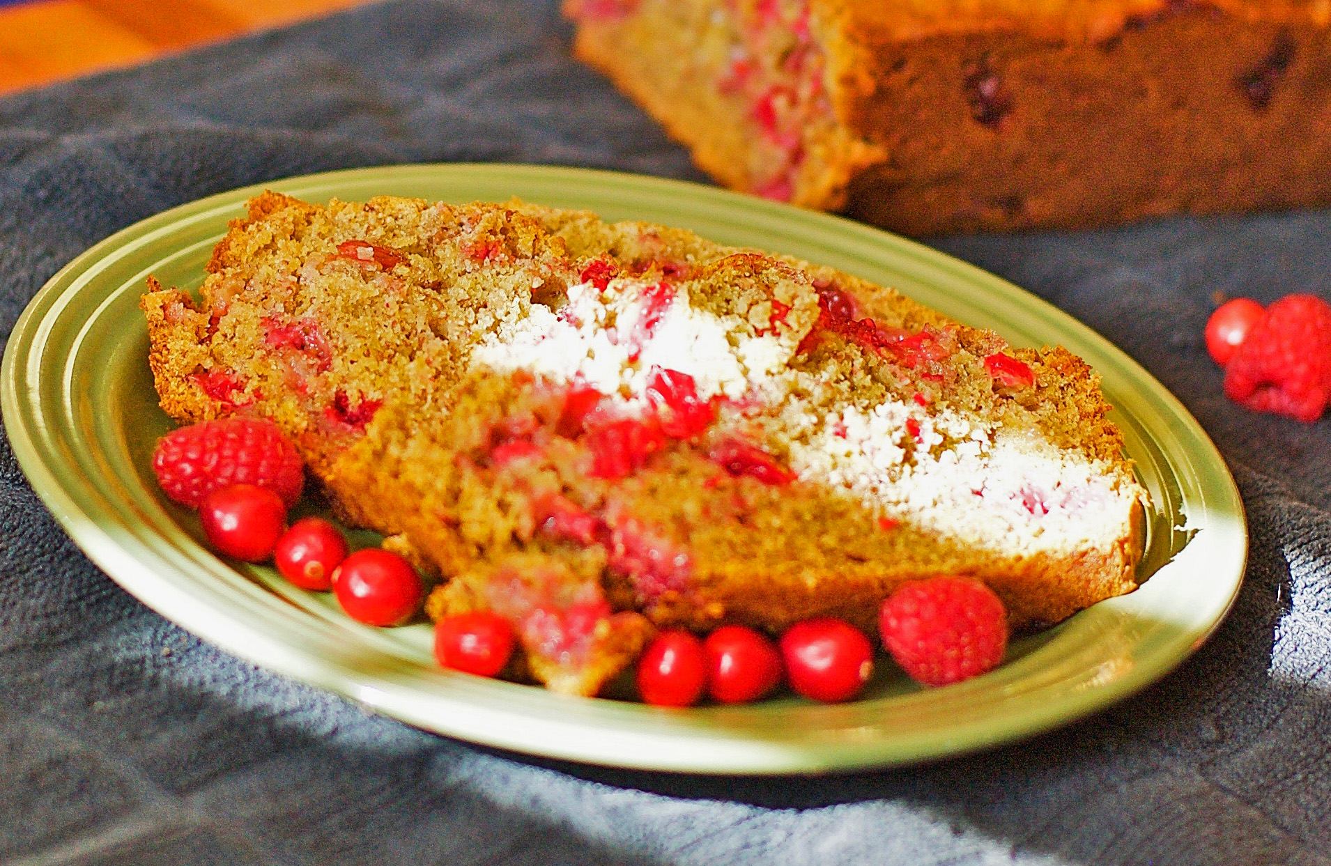 Raspberry Banana Bread with Cranberries Gluten Free